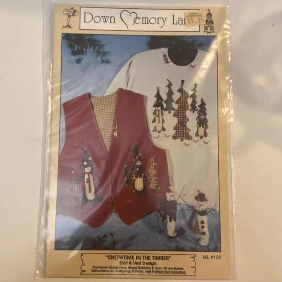 Down Memory Lane ML130 Snowtime In The Timber Shirt Stencil Pattern Christmas - Picture 2 of 7